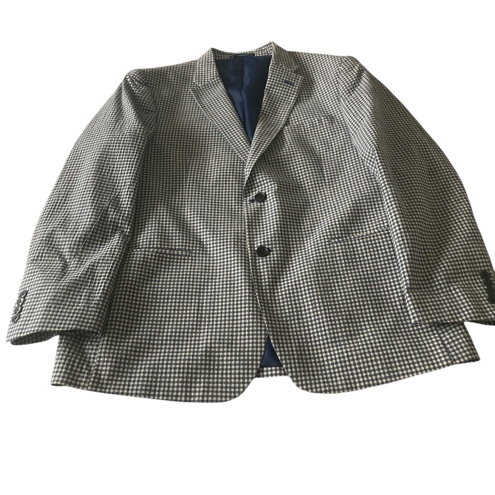 Tommy Hilfiger Sport Coat Blue Black Two Button Blazer Mens R42